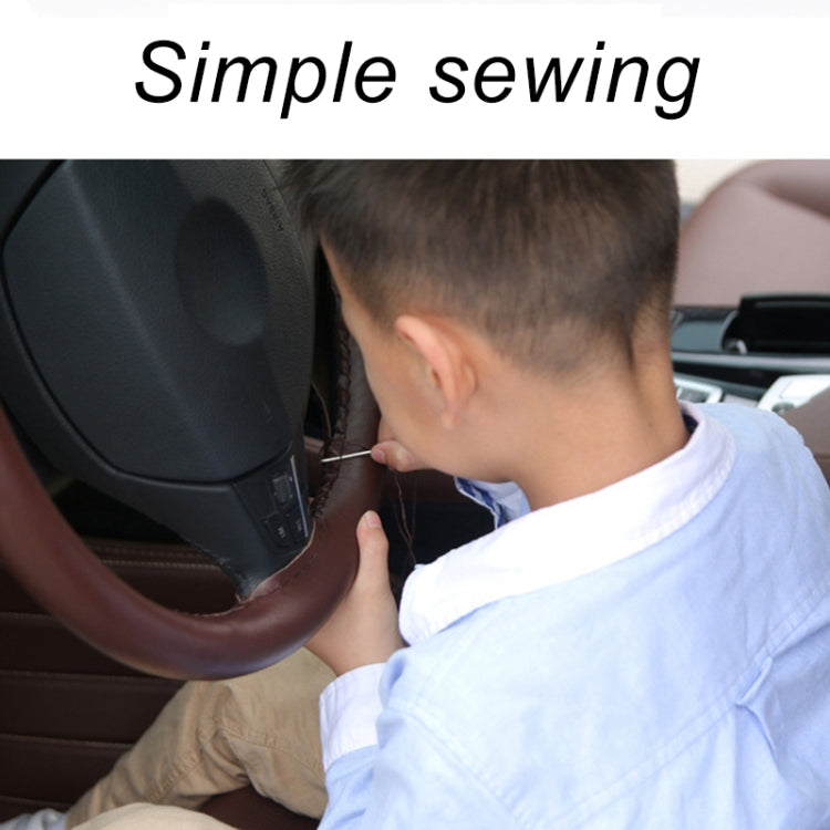 Car Genuine Leather Hand-stitched Adaptation Steering Wheel Cover, For Steering Wheel Size 37-38cm(Black) - free shipping - PMC TechLife - Order now!