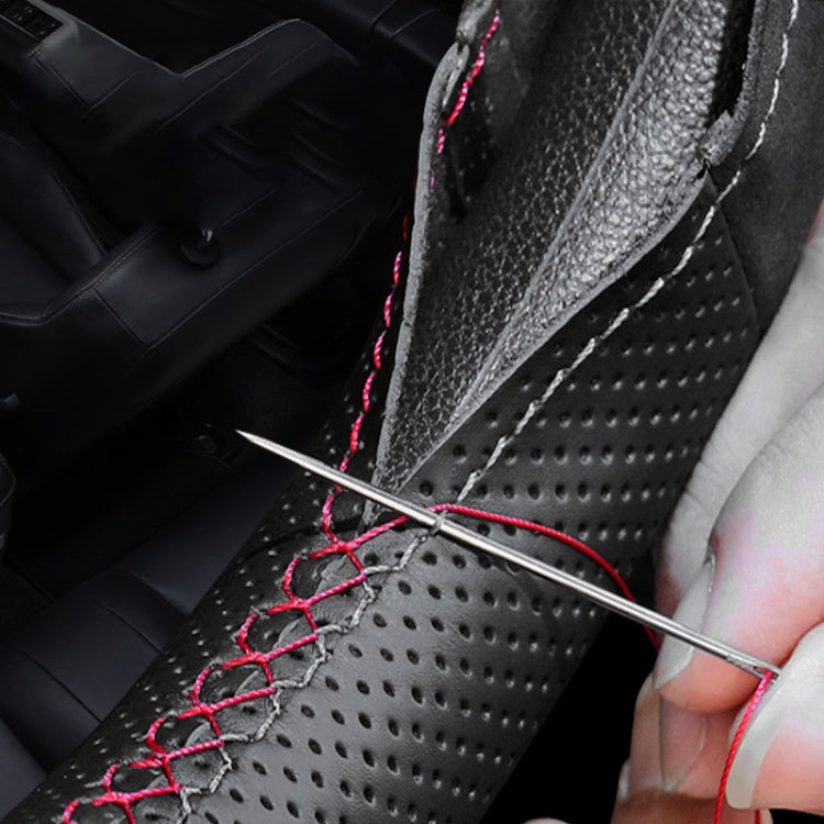 Car Genuine Leather Hand-stitched Adaptation Steering Wheel Cover, For Steering Wheel Size 37-38cm(Black) - free shipping - PMC TechLife - Order now!