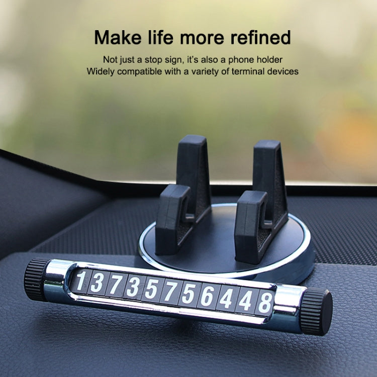 Multi-function Car Instrument Panel Mobile Phone Holder Temporary Parking Card(Gold) - Car Holders by PMC TechLife | Online Shopping South Africa | PMC TechLife