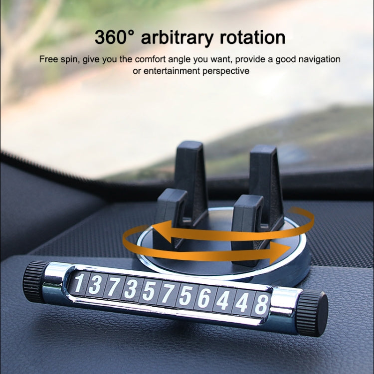 Multi-function Car Instrument Panel Mobile Phone Holder Temporary Parking Card(Gold) - Car Holders by PMC TechLife | Online Shopping South Africa | PMC TechLife