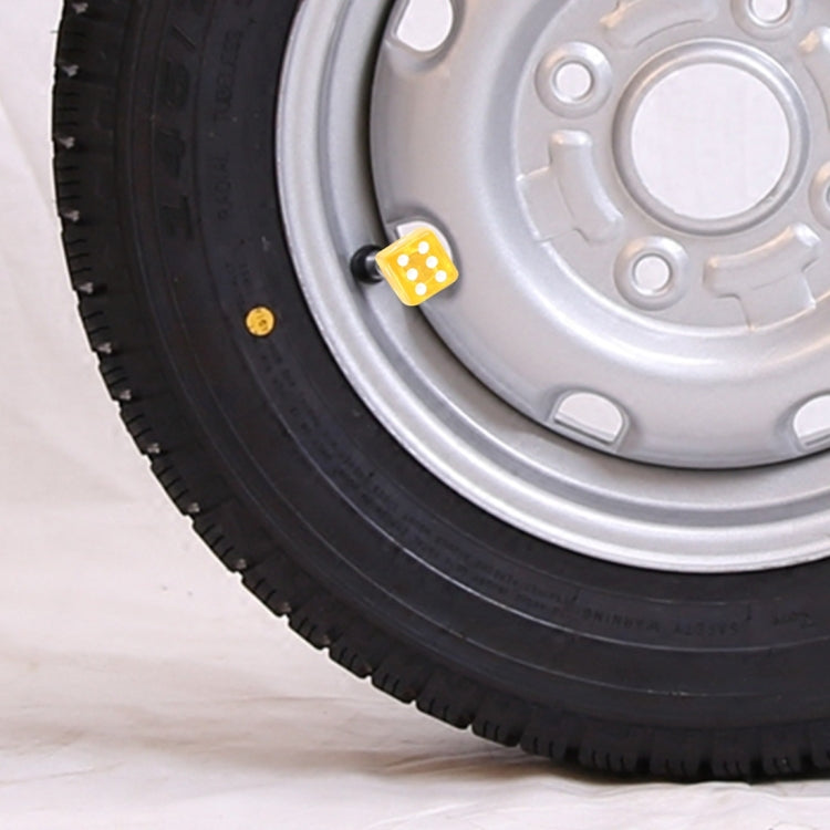 4 PCS Plastic Plated Dice Shape Universal Tire Valve Stem Cap(Yellow) - free shipping - PMC TechLife - Order now!