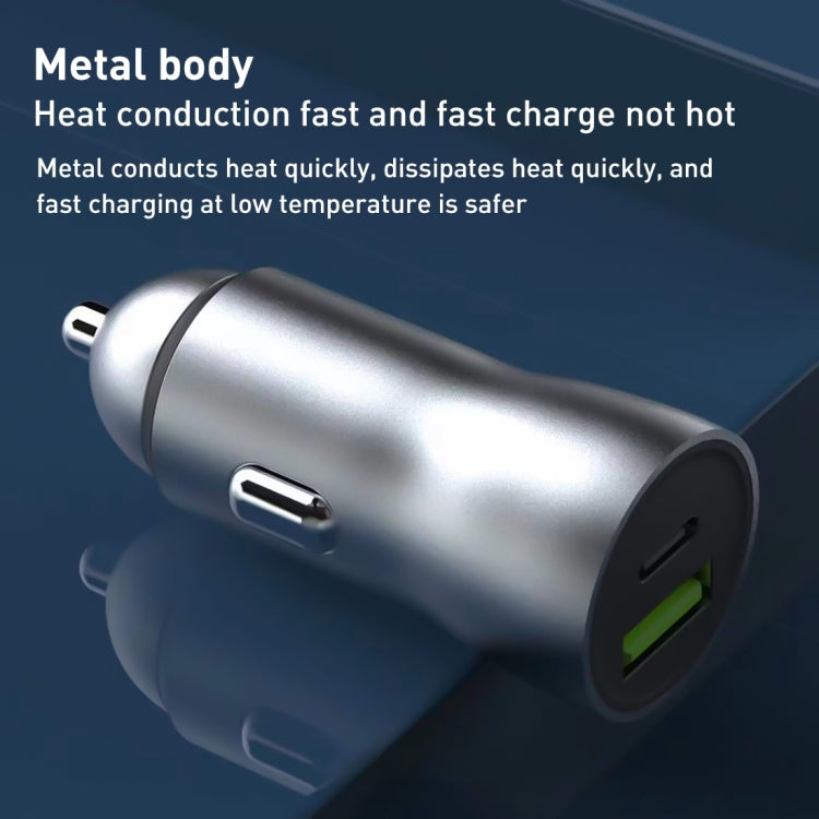 20W PD+22.5W USB Ports Car Charger, Compatible with Android and IOS (Grey) - Car Charger by PMC Jewellery | Online Shopping South Africa | PMC Jewellery