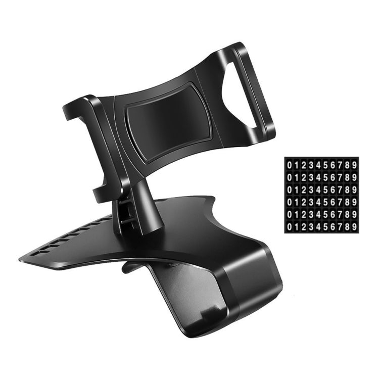 Car Dashboard Mobile Phone Holder Bracket with Number Plate (Black) - Car Holders by PMC Jewellery | Online Shopping South Africa | PMC Jewellery