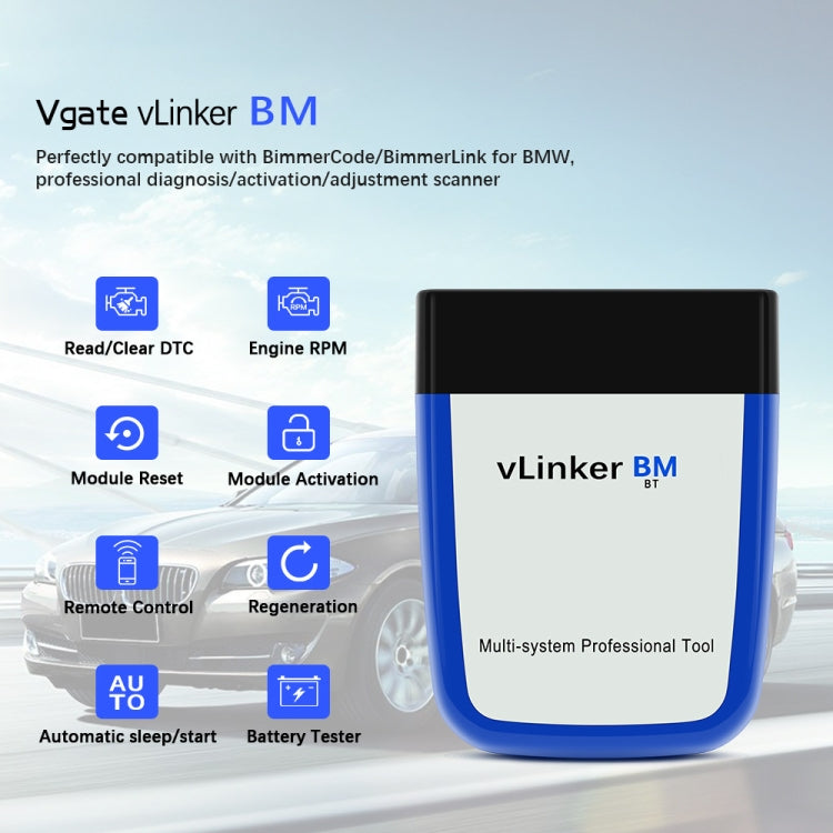 Vgate VLINKER BM V2.2 Bluetooth 3.0 Android Phone Car OBD Fault Diagnosis Detector - free shipping - PMC TechLife - Order now!
