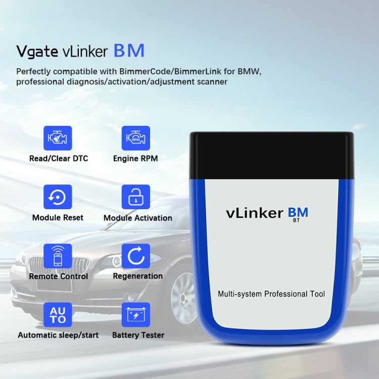 VLINKER BM V2.2 Bluetooth 3.0 Android Phone Car OBD Fault Diagnosis Detector - Code Readers & Scan Tools by PMC Jewellery | Online Shopping South Africa | PMC Jewellery