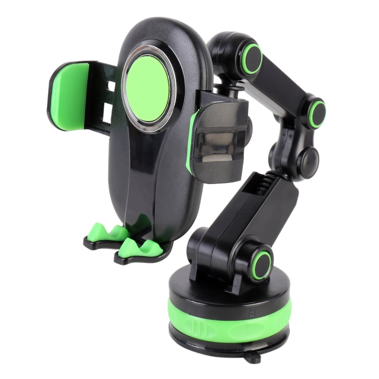 ZP-X0466 Car 360 Degree Rotating Telescopic Folding Round Suction Cup Mobile Phone Holder(Green) - Car Holders by PMC Jewellery | Online Shopping South Africa | PMC Jewellery