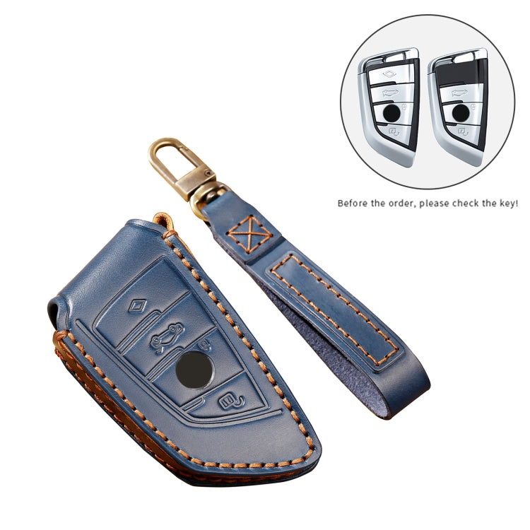 Hallmo Car Cowhide Leather Key Protective Cover Key Case for BMW Blade Style(Black) - free shipping - PMC TechLife - Order now!