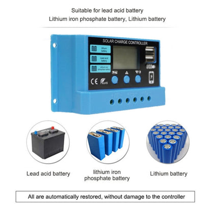 30A Solar Charge Controller 12V / 24V Lithium Lead-Acid Battery Charge Discharge PV Controller - Voltage Stabilizer by PMC Jewellery | Online Shopping South Africa | PMC Jewellery