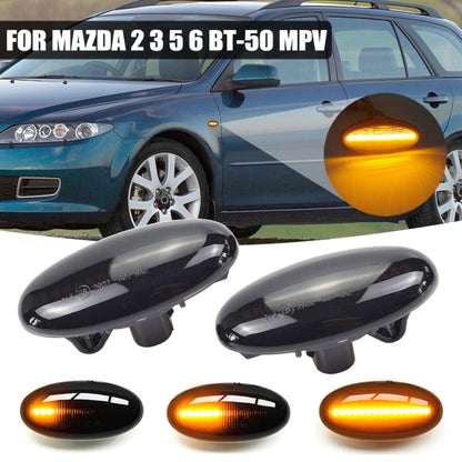 2pcs For Mazda 2 DY 2003-2007 Car Dynamic LED Fender Side Light (Transparent Black) - Arrow Turn Lights by PMC Jewellery | Online Shopping South Africa | PMC Jewellery