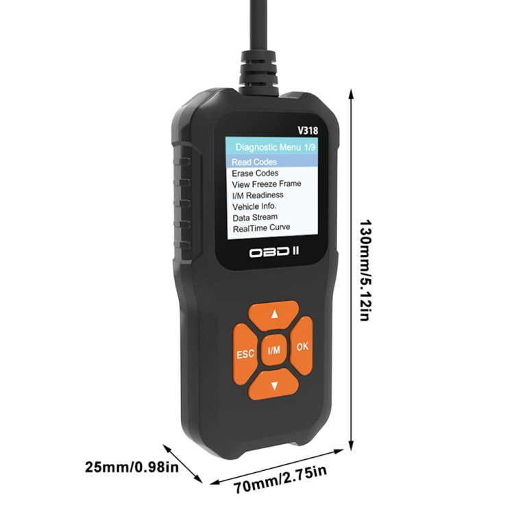 V318 Car OBD2 Color Screen Diagnostic Tool Code Reader - Code Readers & Scan Tools by PMC TechLife | Online Shopping South Africa | PMC TechLife