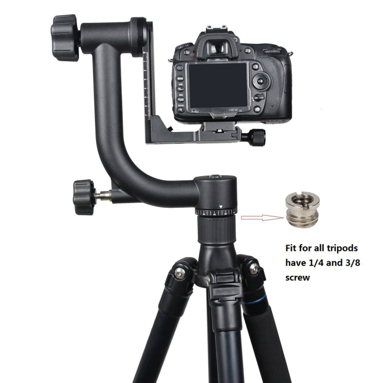 YELANGU Horizontal 360 Degree Gimbal Tripod Head for Home DV and SLR Cameras(Black) - Tripod Heads by YELANGU | Online Shopping South Africa | PMC Jewellery | Buy Now Pay Later Mobicred