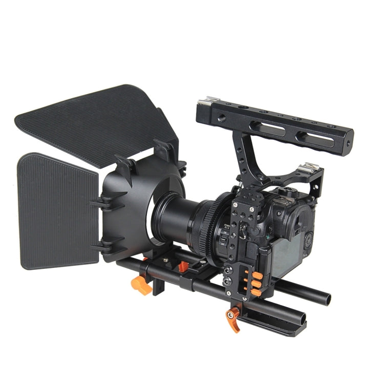 YELANGU YLG1105A A7 Cage Set Include Video Camera Cage Stabilizer / Follow Focus / Matte Box for Sony GH4 / A7S / A7 / A7R / A72 / A7RII / A7SII / A6000 / A6500 / A6300 / A7R3 / A7S3 / A7R4  (Orange) - free shipping - PMC TechLife - Order now!
