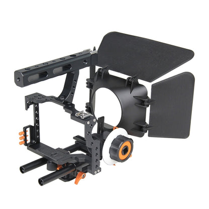 YELANGU YLG1105A A7 Cage Set Include Video Camera Cage Stabilizer / Follow Focus / Matte Box for Sony GH4 / A7S / A7 / A7R / A72 / A7RII / A7SII / A6000 / A6500 / A6300 / A7R3 / A7S3 / A7R4  (Orange) - Shoulder Rigs by YELANGU | Online Shopping South Africa | PMC Jewellery