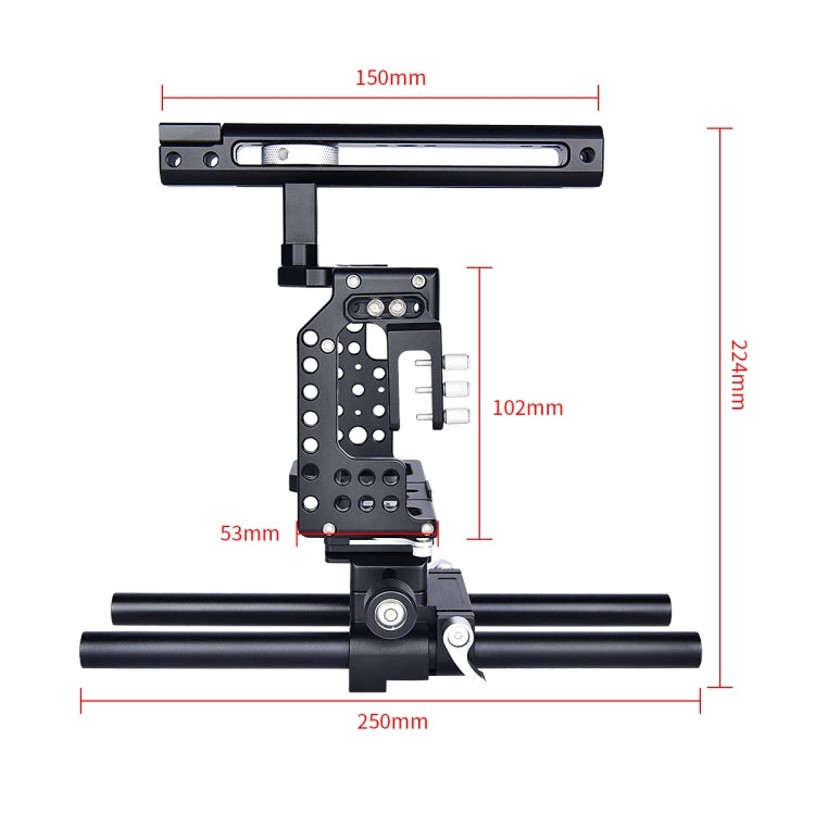 YELANGU CA7 YLG0908A-A Handle Video Camera Cage Stabilizer for  Sony A7K & A7X & A73  & A7S & A7R & A7RII & A7SII(Black) - Camera Cage by YELANGU | Online Shopping South Africa | PMC Jewellery | Buy Now Pay Later Mobicred