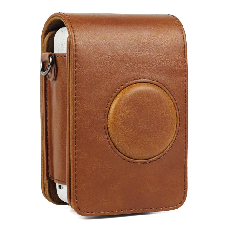 Full Body Camera Retro PU Leather Case Bag with Strap for FUJIFILM instax mini Liplay (Brown) - Leather Bag by PMC Jewellery | Online Shopping South Africa | PMC Jewellery