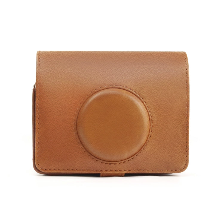 Retro Full Body Camera PU Leather Case Bag with Strap for FUJIFILM instax mini Evo(Brown) - Leather Bag by PMC TechLife | Online Shopping South Africa | PMC TechLife | Buy Now Pay Later Mobicred