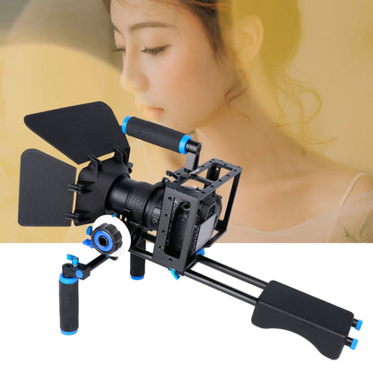 YELANGU D222 Dual Handles Camera Shoulder Mount + Camera Cage Stabilizer Kit with Matte Box + Follow Focus for DSLR Camera / Video Camera - Shoulder Rigs by YELANGU | Online Shopping South Africa | PMC Jewellery | Buy Now Pay Later Mobicred