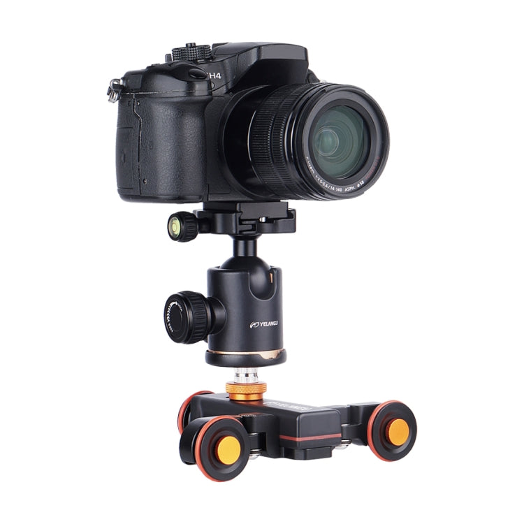 YELANGU L4X Camera Wheel Dolly II Electric Track Slider 3-Wheel Video Pulley Rolling Dolly Car with Remote Control for DSLR / Home DV Cameras, GoPro, Smartphones, Load: 3kg - Camera Dolly by YELANGU | Online Shopping South Africa | PMC Jewellery | Buy Now Pay Later Mobicred