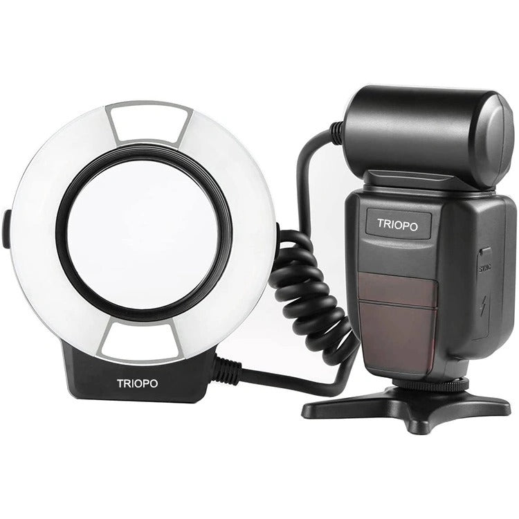 TRIOPO TR-15EX Macro Ring TTL Flash Light with 6 Different Size Adapter Rings For Canon E-TTL(Black) - free shipping - PMC TechLife - Order now!