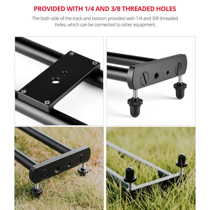 YELANGU YLG0119A 60cm Splicing Slide Rail Track + Trolley Rail Buckle for SLR Cameras / Video Cameras(Black) - Camera Slider by YELANGU | Online Shopping South Africa | PMC Jewellery | Buy Now Pay Later Mobicred