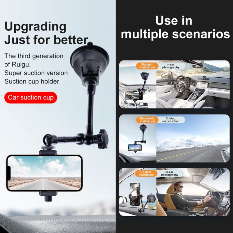 Tri-leg Suction Cup Articulating Friction Magic Arm Phone Clamp Mount (Black) - Holder by PMC TechLife | Online Shopping South Africa | PMC TechLife