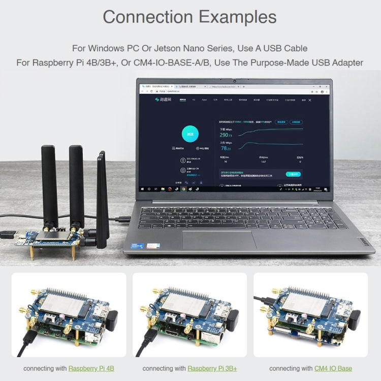 Waveshare RM500U-CN 5G HAT Quad Antennas LTE-A Multi Band Module Board for Raspberry Pi - LCD & LED Display Module by WAVESHARE | Online Shopping South Africa | PMC Jewellery | Buy Now Pay Later Mobicred