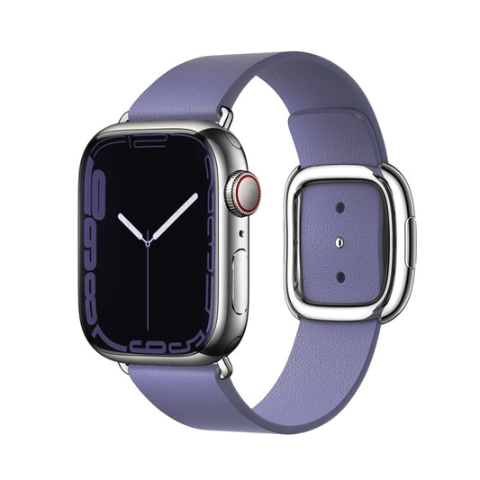 Modern Style Leather Watch Band For Apple Watch 49mm / 46mm / 45mm / 44mm / 42mm(Purple) - Watch Bands by PMC Jewellery | Online Shopping South Africa | PMC Jewellery | Buy Now Pay Later Mobicred