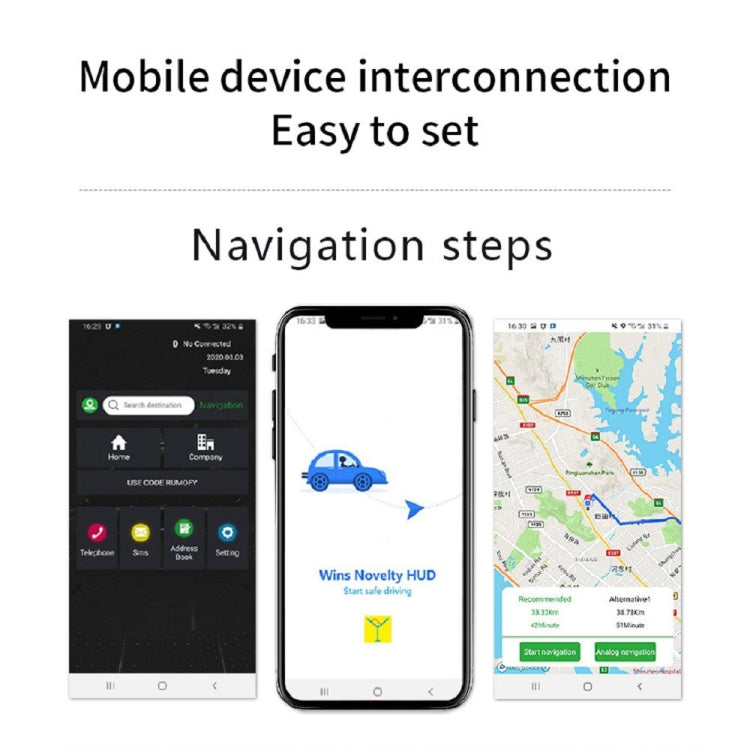 C3 OBD2 + GPS Mode Car Head-up Display HUD Overspeed / Speed / Water Temperature Too High / Voltage Too Low / Engine Failure Alarm / Fatigue Driving Reminder / Navigation Function - free shipping - PMC TechLife - Order now!