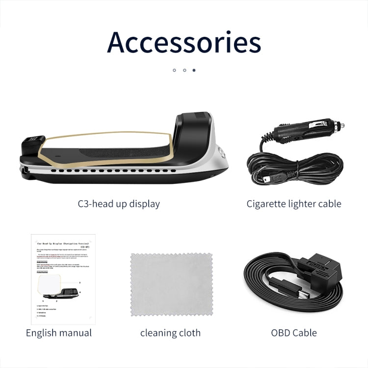 C3 OBD2 + GPS Mode Car Head-up Display HUD Overspeed / Speed / Water Temperature Too High / Voltage Too Low / Engine Failure Alarm / Fatigue Driving Reminder / Navigation Function - free shipping - PMC TechLife - Order now!