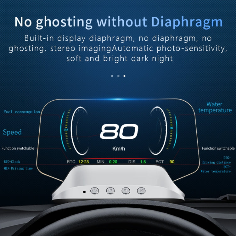 C3 OBD2 + GPS Mode Car Head-up Display HUD Overspeed / Speed / Water Temperature Too High / Voltage Too Low / Engine Failure Alarm / Fatigue Driving Reminder / Navigation Function - Head Up Display System by PMC Jewellery | Online Shopping South Africa | PMC Jewellery