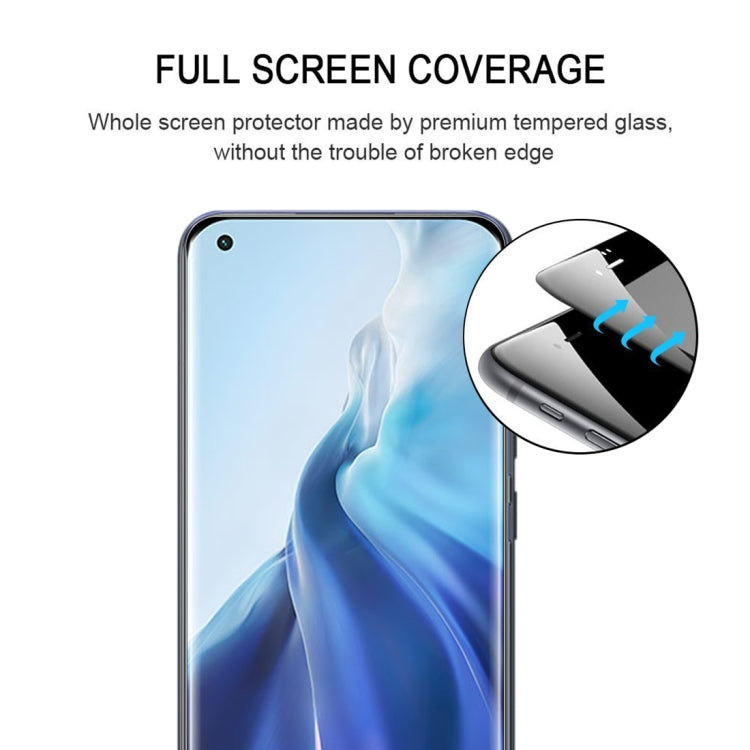 For Xiaomi Mi 11 (Edge Glue) 25 PCS 9H HD 3D Curved Edge Tempered Glass Film(Black) -  by PMC Jewellery | Online Shopping South Africa | PMC Jewellery