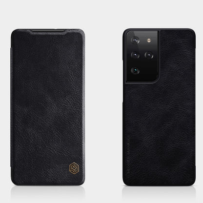 For Samsung Galaxy S21 Ultra 5G NILLKIN QIN Series Crazy Horse Texture Horizontal Flip Leather Case with Card Slot(Black) - Galaxy S21 Ultra 5G Cases by NILLKIN | Online Shopping South Africa | PMC Jewellery