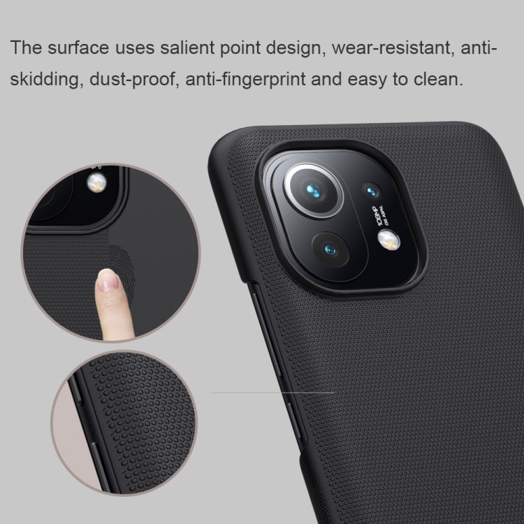 For Xiaomi Mi 11 NILLKIN Frosted Concave-convex Texture PC Protective Case(Black) - Xiaomi Cases by NILLKIN | Online Shopping South Africa | PMC Jewellery