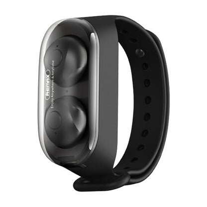 Remax TWS-15 Bluetooth 5.0 Portable Wristband Style True Wireless Stereo Earphone(Black) - TWS Earphone by REMAX | Online Shopping South Africa | PMC Jewellery | Buy Now Pay Later Mobicred