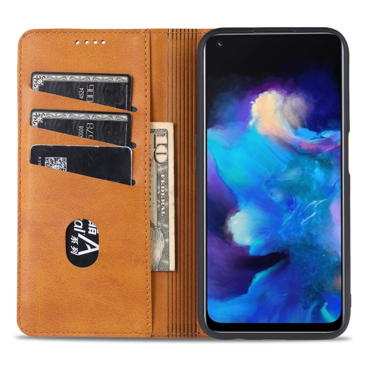 For OPPO A74 (5G) AZNS Magnetic Calf Texture Horizontal Flip Leather Case with Card Slots & Holder & Wallet(Black) - OPPO Cases by AZNS | Online Shopping South Africa | PMC Jewellery | Buy Now Pay Later Mobicred