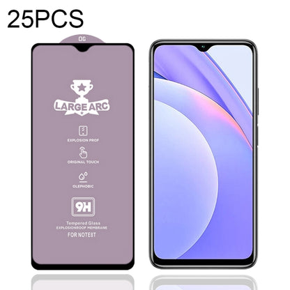 For Xiaomi Redmi Note 9 4G 25 PCS 9H HD Large Arc High Alumina Full Screen Tempered Glass Film -  by PMC Jewellery | Online Shopping South Africa | PMC Jewellery