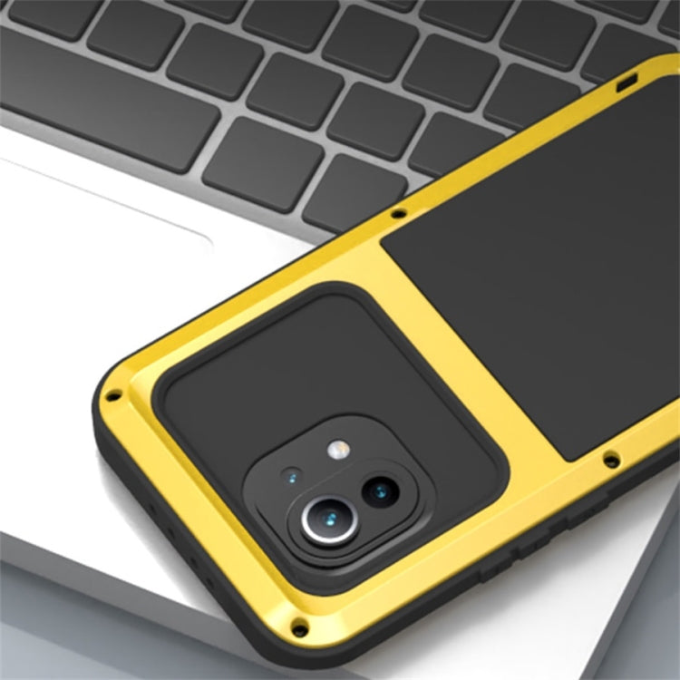 For Xiaomi Mi 11 LOVE MEI Metal Shockproof Waterproof Dustproof Protective Case without Glass(Yellow) - Xiaomi Cases by PMC Jewellery | Online Shopping South Africa | PMC Jewellery