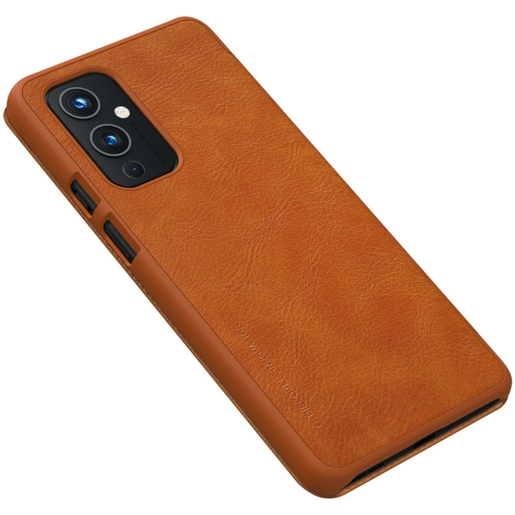 For OnePlus 9 (IN/CN Version) NILLKIN QIN Series Crazy Horse Texture Horizontal Flip Leather Case with Card Slot(Brown) - OnePlus Cases by NILLKIN | Online Shopping South Africa | PMC Jewellery