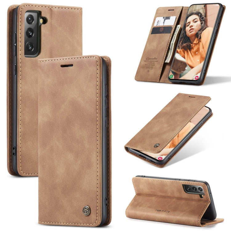 For Samsung Galaxy S21 FE CaseMe 013 Multifunctional Horizontal Flip Leather Case, with Card Slot & Holder & Wallet(Brown) - Galaxy Phone Cases by CaseMe | Online Shopping South Africa | PMC Jewellery | Buy Now Pay Later Mobicred