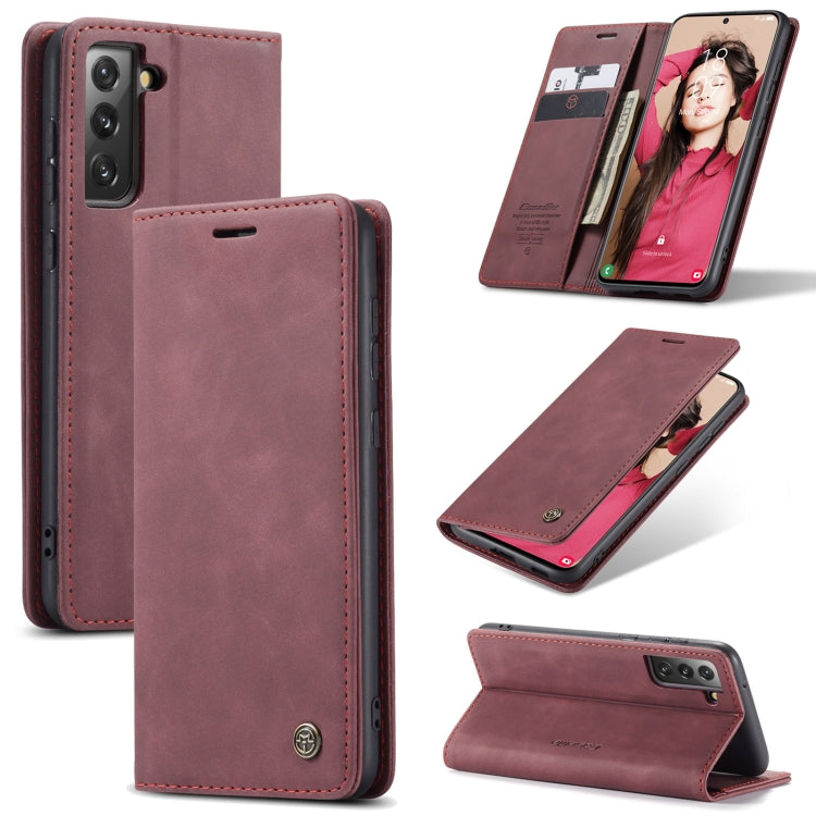 For Samsung Galaxy S21 FE CaseMe 013 Multifunctional Horizontal Flip Leather Case, with Card Slot & Holder & Wallet(Wine Red) - Galaxy Phone Cases by CaseMe | Online Shopping South Africa | PMC Jewellery | Buy Now Pay Later Mobicred