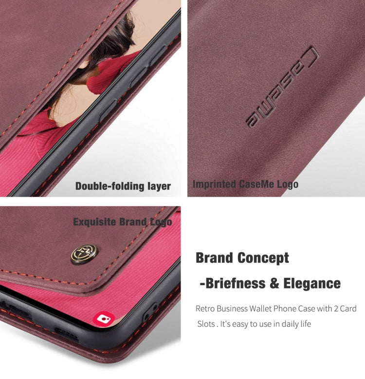 For Samsung Galaxy S21 FE CaseMe 013 Multifunctional Horizontal Flip Leather Case, with Card Slot & Holder & Wallet(Wine Red) - Galaxy Phone Cases by CaseMe | Online Shopping South Africa | PMC Jewellery | Buy Now Pay Later Mobicred