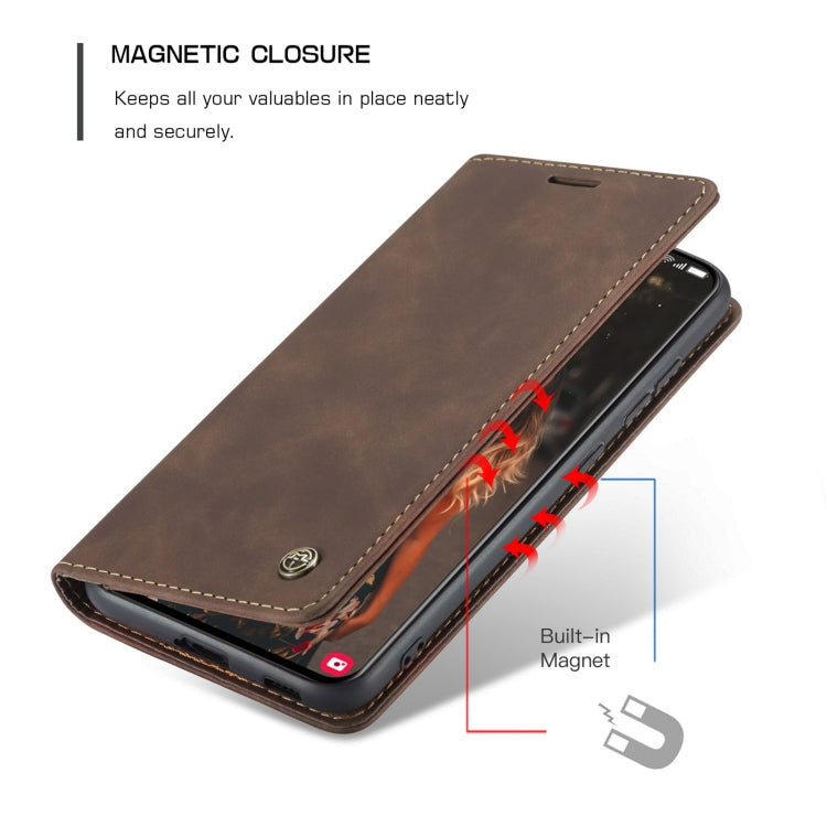 For Samsung Galaxy S21 FE CaseMe 013 Multifunctional Horizontal Flip Leather Case, with Card Slot & Holder & Wallet(Coffee) - Galaxy Phone Cases by CaseMe | Online Shopping South Africa | PMC Jewellery | Buy Now Pay Later Mobicred