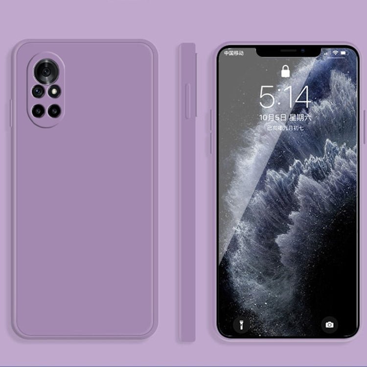 For Huawei nova 8 5G Solid Color Imitation Liquid Silicone Straight Edge Dropproof Full Coverage Protective Case(Purple) - free shipping - PMC TechLife - Order now!