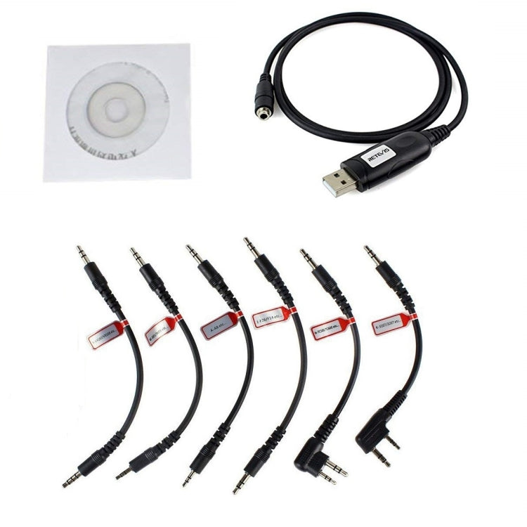 RETEVIS C9002 6 In 1 USB Program Programming Cable Adapter Write Frequency Line Set - Other Accessories by RETEVIS | Online Shopping South Africa | PMC TechLife | Buy Now Pay Later Mobicred
