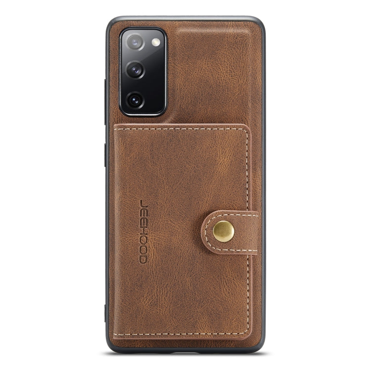 For Samsung Galaxy S20 FE JEEHOOD Retro Magnetic Detachable Protective Case with Wallet & Card Slot & Holder(Brown) - Galaxy S20 FE Cases by JEEHOOD | Online Shopping South Africa | PMC Jewellery | Buy Now Pay Later Mobicred