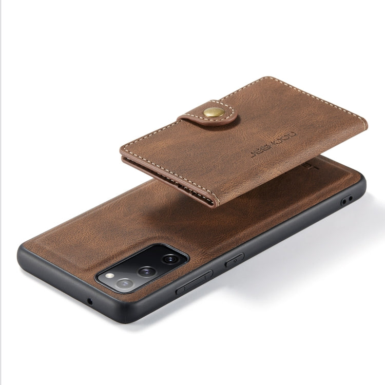 For Samsung Galaxy S20 FE JEEHOOD Retro Magnetic Detachable Protective Case with Wallet & Card Slot & Holder(Brown) - Galaxy S20 FE Cases by JEEHOOD | Online Shopping South Africa | PMC Jewellery | Buy Now Pay Later Mobicred