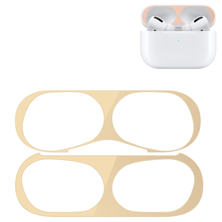 For Apple AirPods Pro Wireless Earphone Protective Case Metal Protective Sticker(Gold) - Protective Sticker by PMC TechLife | Online Shopping South Africa | PMC TechLife