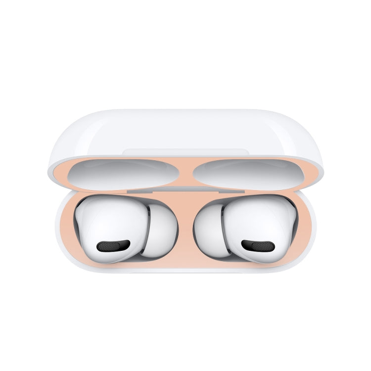 For Apple AirPods Pro Wireless Earphone Protective Case Metal Protective Sticker(Gold) - Protective Sticker by PMC TechLife | Online Shopping South Africa | PMC TechLife