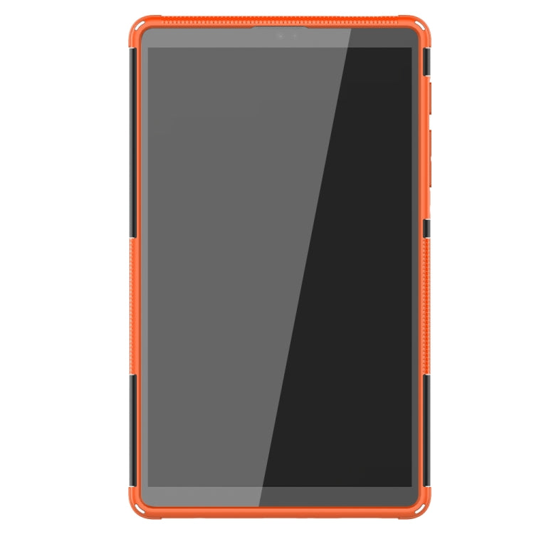 For Samsung Galaxy Tab A7 Lite Tire Texture Shockproof TPU+PC Protective Case with Holder(Orange) - Tab A7 Lite T220 / T225 by PMC Jewellery | Online Shopping South Africa | PMC Jewellery | Buy Now Pay Later Mobicred