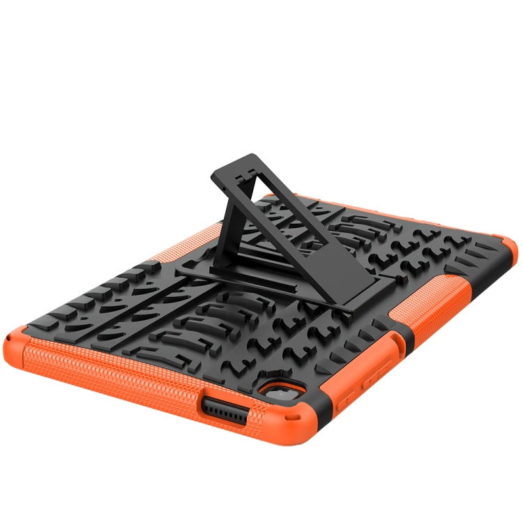 For Samsung Galaxy Tab A7 Lite Tire Texture Shockproof TPU+PC Protective Case with Holder(Orange) - Tab A7 Lite T220 / T225 by PMC Jewellery | Online Shopping South Africa | PMC Jewellery | Buy Now Pay Later Mobicred